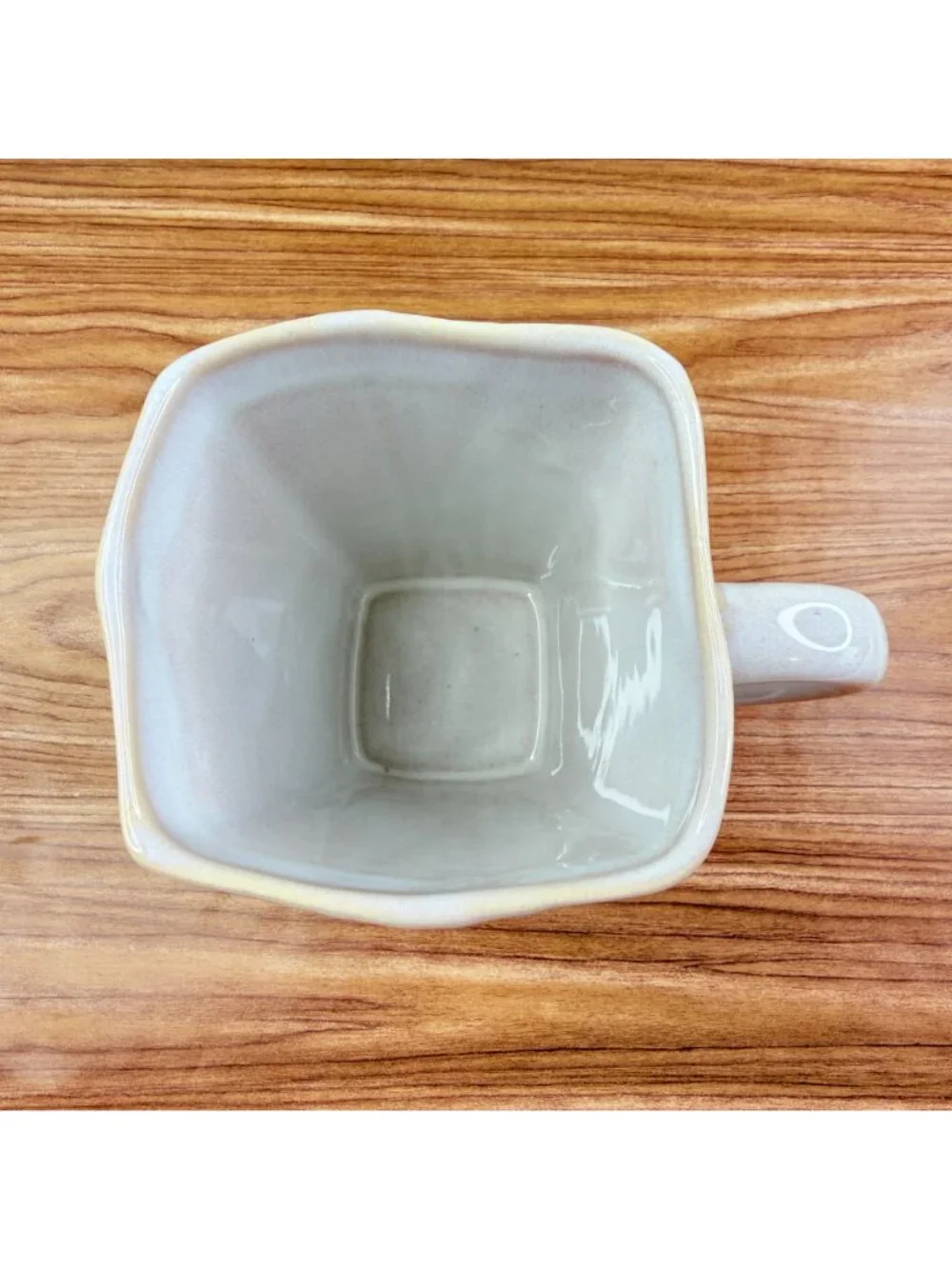 Pier 1 SAKUI Off White Ceramic Square Ribbed Textured Coffee Mugs Cups Set of 4
